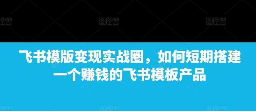飞书模版变现实战圈，如何短期搭建一个赚钱的飞书模板产品-他山创业网