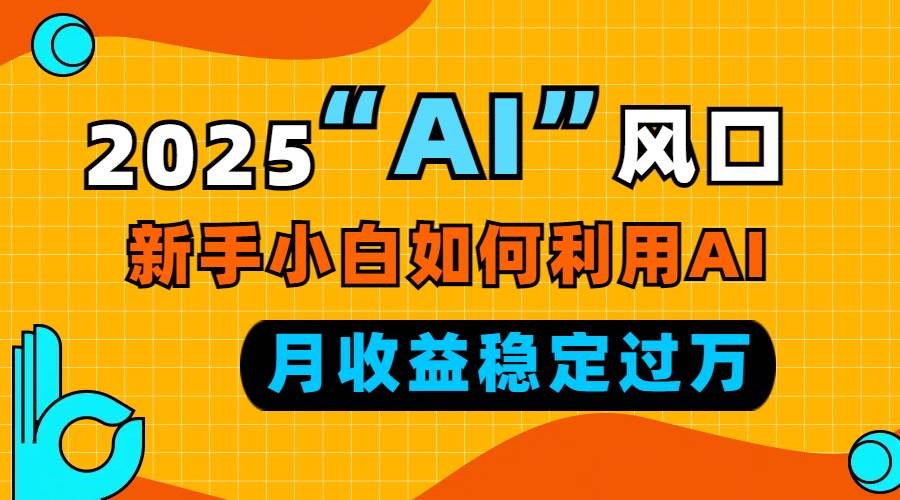 （13821期）2025“ AI ”风口，新手小白如何利用ai，每月收益稳定过万-他山创业网