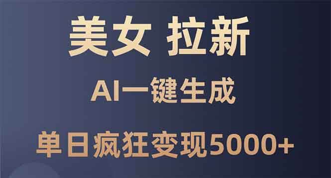 （13866期）美女暴力拉新，通过AI一键生成，单日疯狂变现5000+，纯小白一学就会！-他山创业网