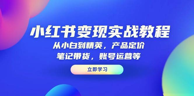 （13923期）小红书变现实战教程：从小白到精英，产品定价，笔记带货，账号运营等-他山创业网