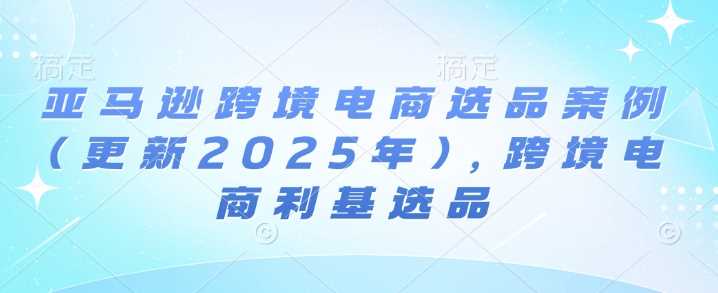 亚马逊跨境电商选品案例(更新2025年)，跨境电商利基选品-他山创业网