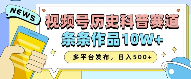 2025视频号历史科普赛道，AI一键生成，条条作品10W+，多平台发布，助你变现收益翻倍-他山创业网